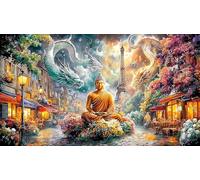 Blue-and-Red-Dragons-Facing-Each-Other 1000 Piezas Puzzle Reciclado Actividad en casa Juego Familiar Desafiante para Adultos Regalo 38x26/1000pcs