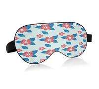 Blue and Red Flowers Sleep Mask Lightweight Soft Breathable Eye Mask with Adjustable Strap Blackout Eye Mask for Women Men for Travel Night Sleeping