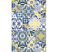 Blue and Yellow Portuguese Azulejo Notebook - blank inside with lined pages