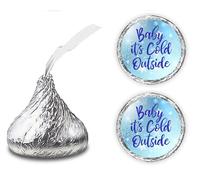 Blue Baby its Cold - Pegatinas decorativas con texto en inglés "Besos de Hershey" (juego de 216), diseño de copos de nieve para baby shower y chocolate