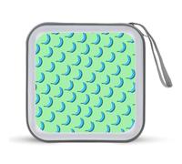 Blue Bananas on Green Funny CD Case Holder Organizer 40 Capacity DVD Collection Storage Bag Wallet Book for Car Home Travel