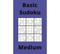 Blue Basic Sudoku Book, 9x9 Puzzles, 50 Pages, 5x8, Medium