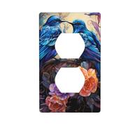 Blue Bird in Flower - Kit de revestimiento dúplex de 11,4 x 7 cm, para interruptores de enchufe de luz (1 pieza).