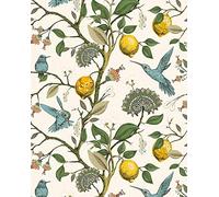 Blue Bird - Papel tapiz autoadhesivo con diseño de limonero fresco, extraíble, impermeable, prepegado, mural de pared de 17.7 pulgadas x 10 pies