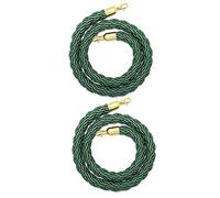 Blue,Black, Green, Red，Queue Line Barrier Twist Ropes, for Movie Night, Party Stanchion Hanging Rope for Crowd Control, 2Pcs, 39.4-197in Long(Green,150cm/4.9ft)