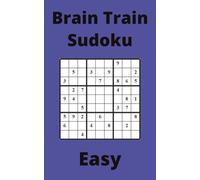 Blue Brain Train Sudoku Book, 9x9 Puzzles, 50 Pages, 5x8, Easy