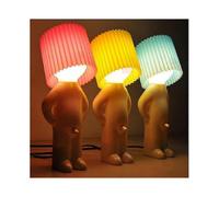 (Blue)brand-new Creative Lamp Naughty Boy Shy Man Small Night Lamp Home Decoration Eu Plug[PB]