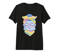 Blue Buddha Kawaii Spiritual Retrato Gráfico Gafas Rosa Camiseta Premium