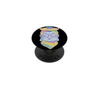 Blue Buddha Kawaii Spiritual Retrato Gráfico Gafas Rosa PopSockets PopGrip Adhesivo