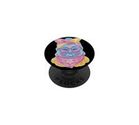 Blue Buddha Kawaii Spiritual Retrato Gráfico Gafas Rosa PopSockets PopGrip Adhesivo