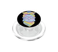Blue Buddha Kawaii Spiritual Retrato Gráfico Gafas Rosa PopSockets PopGrip para MagSafe