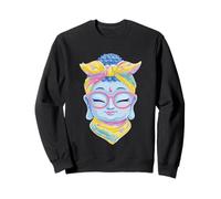 Blue Buddha Kawaii Spiritual Retrato Gráfico Gafas Rosa Sudadera