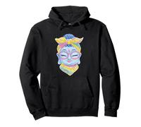 Blue Buddha Kawaii Spiritual Retrato Gráfico Gafas Rosa Sudadera con Capucha
