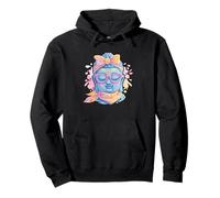 Blue Buddha Kawaii Spiritual Retrato Gráfico Gafas Rosa Sudadera con Capucha