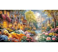 Blue-Buddha-Statue-in-Serene-Temple 1000 Piezas Puzzle Educativo desafiante Papel Reciclado para Adultos Actividad en casa Idea de Regalo 38x52/1000pcs