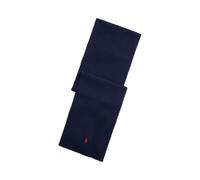 Blue Bufanda de lana con caballo bordado TALLA ÚNICA