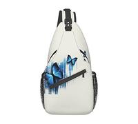 Blue Buteerfly Baseball Sports Field Sling Bag, Mochila de Hombro Paquete de Pecho Causal Crossbody Daypack para Mujeres Hombres Senderismo Viajes