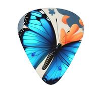 Blue Butterfly - Púa de guitarra excepcional, impresión completa de un solo lado, púa de material ABS, grosor diverso para una experiencia musical variada, ideal para guitarras y ukeleles, púa de