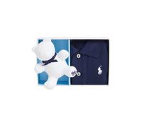 Blue Caja de regalo con polo de piqué y osito 3 MESES