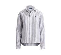 Blue Camisa corta y ancha de lino con cuadros M