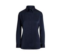 Blue Camisa de charmeuse de raso L