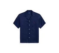 Blue Camisa de lino Classic Fit L
