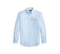 Blue Camisa de popelina elástica Custom Fit S