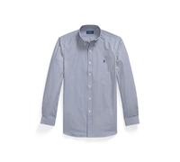 Blue Camisa de popelina elástica Custom Fit S