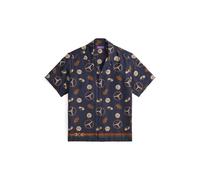 Blue Camisa de seda con estampado M