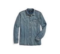 Blue Camisa de trabajo vaquera de algodón XS