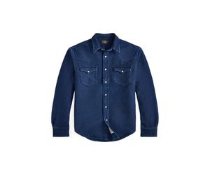 Blue Camisa Western de gamuza índigo Slim Fit XS