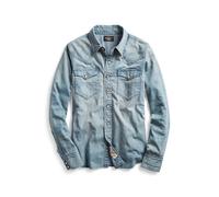 Blue Camisa Western de tela vaquera índigo M