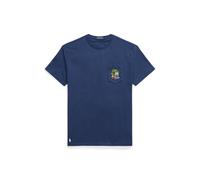 Blue Camiseta de punto bordada Classic Fit L