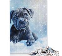 Blue Cane Corso Puppy in Snow Snow Guardian Puppy Print Puzzle Imposible,desafío para Adultos Entretenimiento Creativo 1000 Piezas Obra De Arte De Juego De para Adultos Y Niños Mayores De 12 Años 10