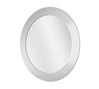 Blue Canyon Bathrooms - Espejo de pared redondo para el baño (40 cm), borde de color blanco