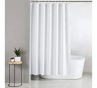 Blue Canyon Cortina de Ducha Extra Ancha 250 x 180 cm, 100% Poliéster, Tratamiento Antibacteriano, Repelente al Agua, 12 Ojales Reforzados, Blanco
