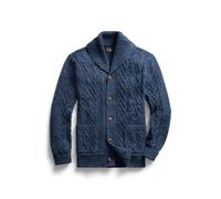 Blue Cárdigan de algodón en punto Aran XXL