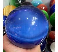 Blue Cat Eye Crystal Ball Divination Stone Ball Photography Decoration Ball Ornaments (Size : 60mm)