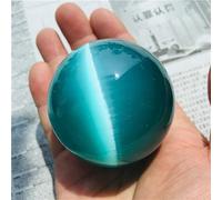 Blue Cats Eye Crystal Ball Divination Stone Ball Photography Decoration Ball Ornaments (Size : 6cm)