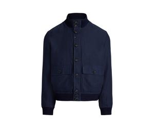 Blue Chaqueta Barrett de lino en espiga M