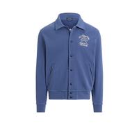 Blue Chaqueta de felpa de rizo con bordado M