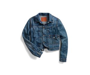 Blue Chaqueta vaquera recortada XL