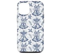 Blue Christmas Bells Toile de Jouy Vintage French Country Carcasa para iPhone 12/12 Pro
