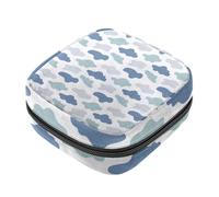 Blue Cloud Pattern - Kit de primera menstruación para niñas, bolsa menstrual de tampón, soporte para almohadilla de lactancia con cremallera, organizador de servilletas sanitarias