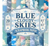 Blue Cloudy Skies Scrapbook Paper: 8.5" x 8.5" 20 Double-Sided Sheet 20 Designs Decorative Craft Paper with Fluffy White Clouds, Soft Pastel Sunsets, ... Card Making, Decoupage, Origami & Collage