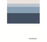 Blue Coast Layered Stripes: College Ruled, large 8.5 x 11 inch journal for students, women, teens, and professionals, featuring layered blue stripes for a calm modern style