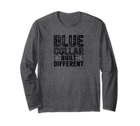 Blue Collar Built Different Funny Work Pride Design Tees Manga Larga