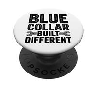 Blue Collar Built Different Funny Work Pride Design Tees PopSockets PopGrip Adhesivo