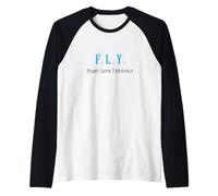 Blue Color First Love Yourself Gráfico Azul Camiseta Manga Raglan
