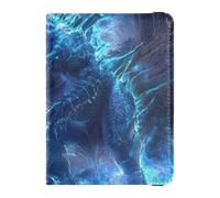 Blue Cool Fire Dinosaur - Funda de piel decorativa para pasaporte y libro, ligera, diseño de dinosaurio, Dinosaurio azul de fuego fresco, 1 size
